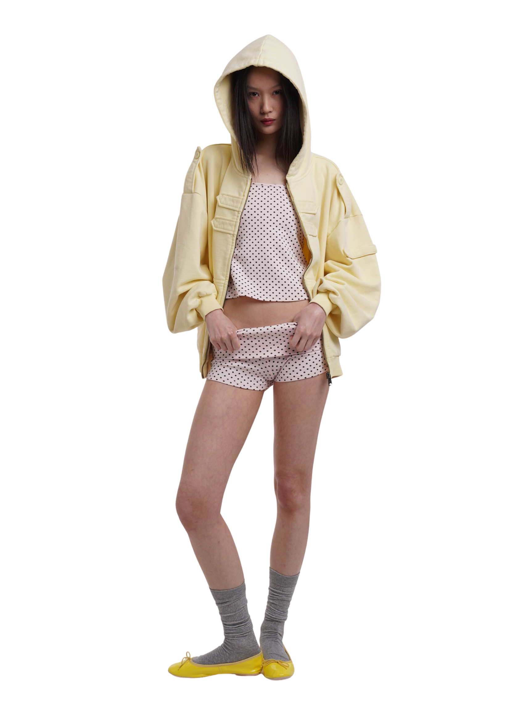 COVER HOODIE IN LEMON