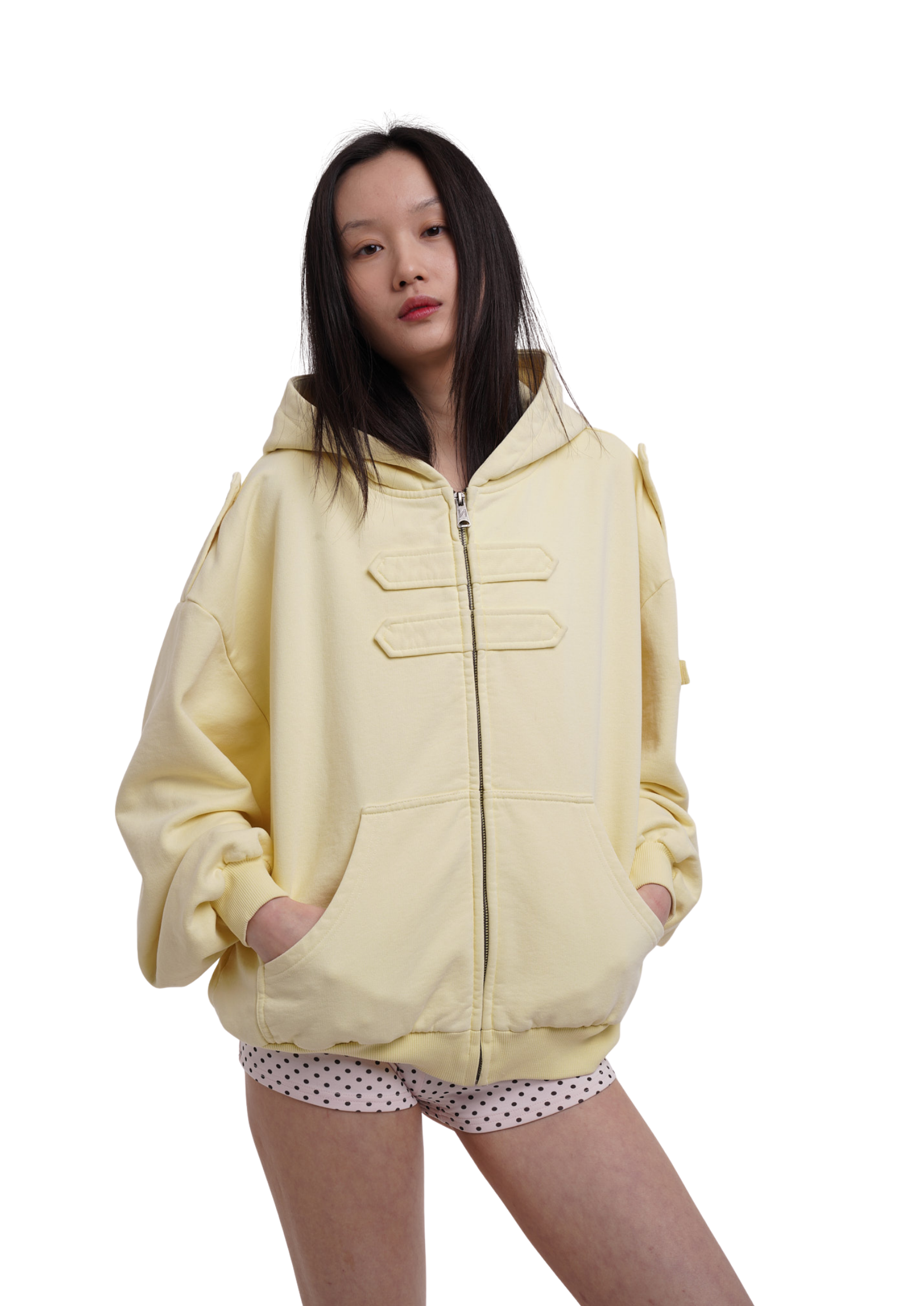 COVER HOODIE IN LEMON