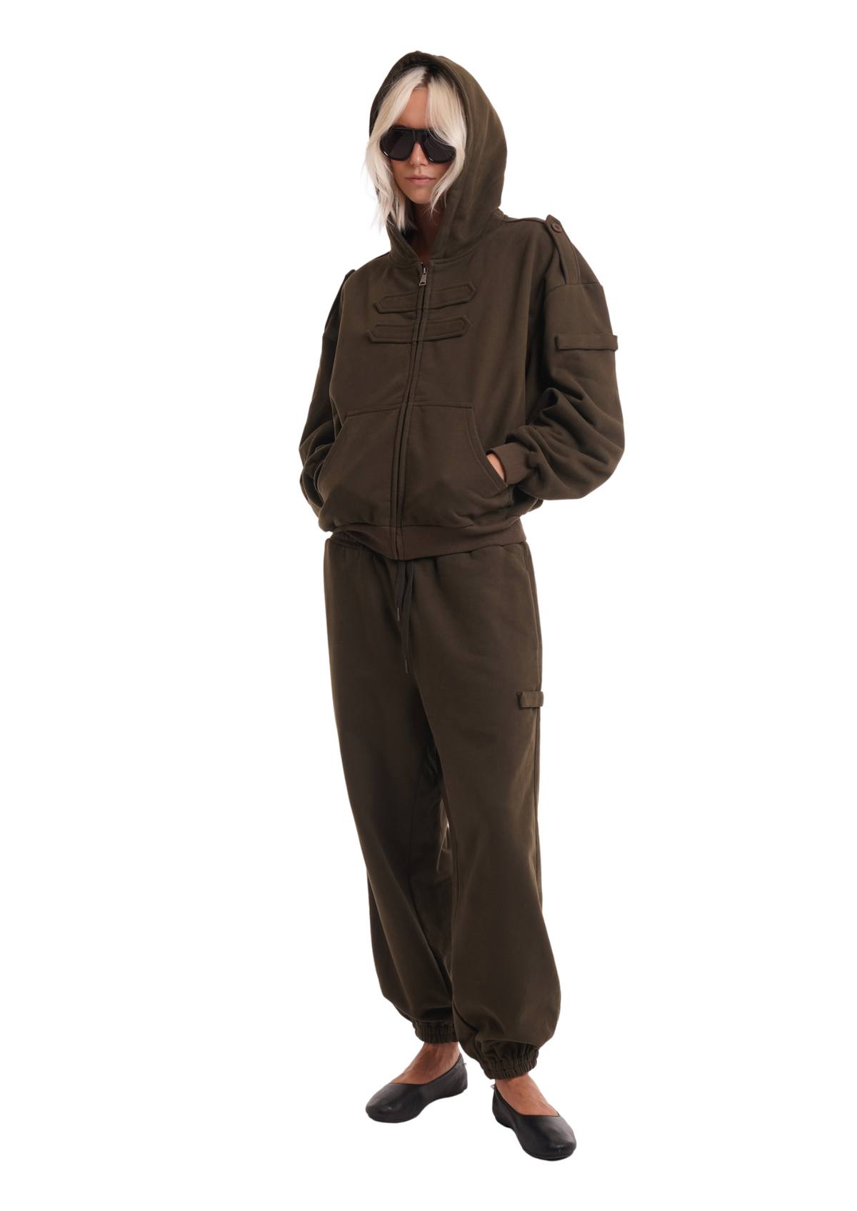 COVER HOODIE IN KHAKI