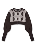THE BUBBLE CARDI IN GREY ARGYLE