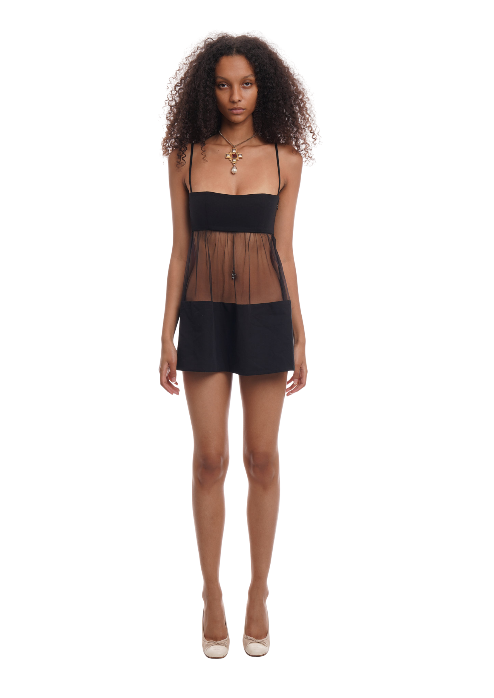 BOP DRESS IN BLACK MESH