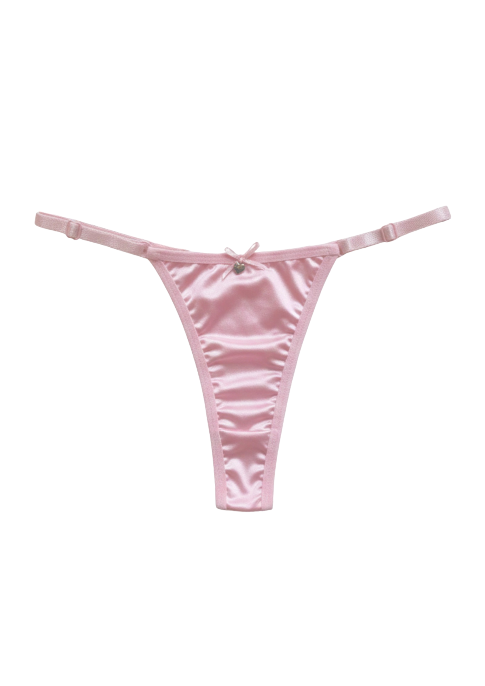 BABY PINK SATIN THONG