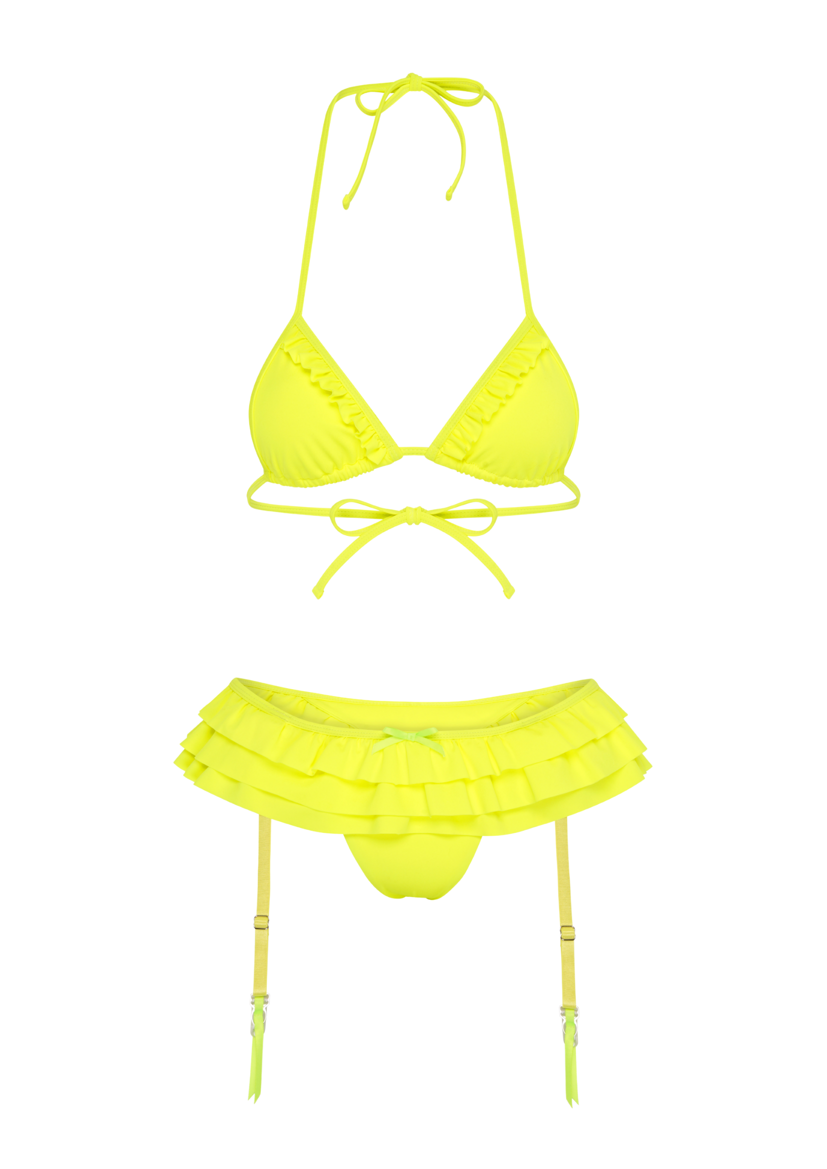 GARTER BIKINI IN NEON YELLOW