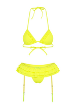 GARTER BIKINI IN NEON YELLOW