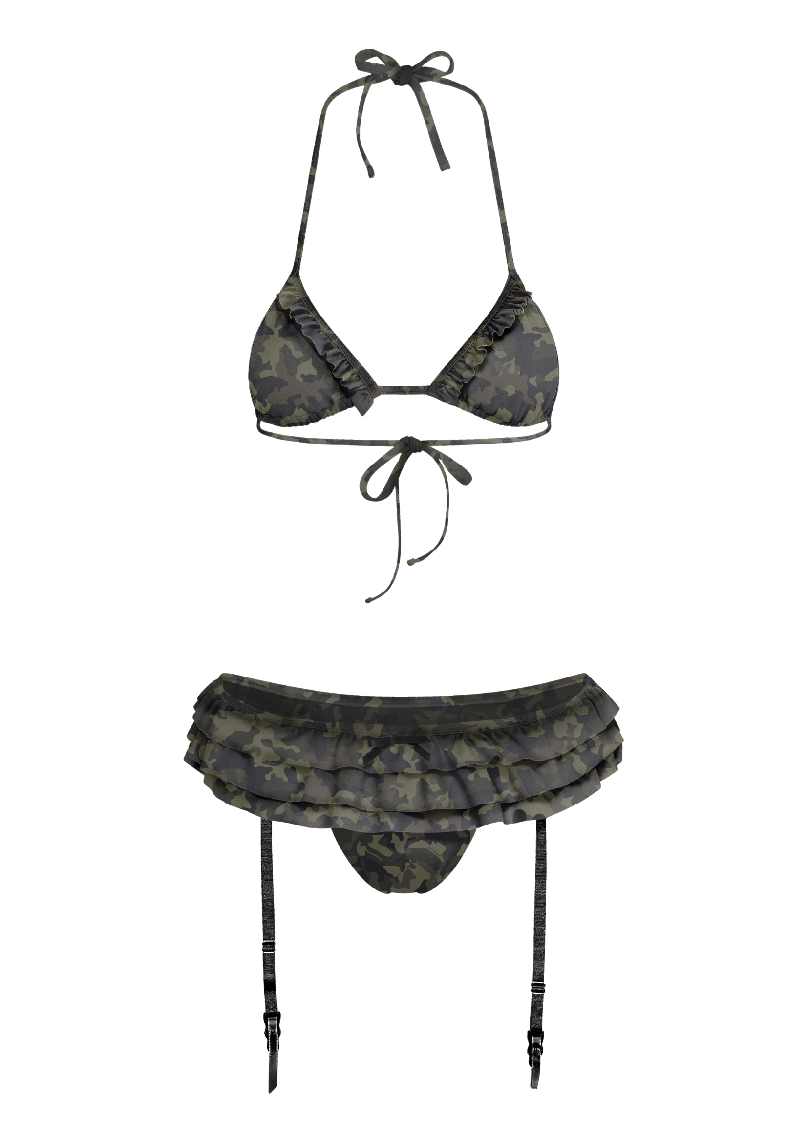 GARTER BIKINI IN CAMO