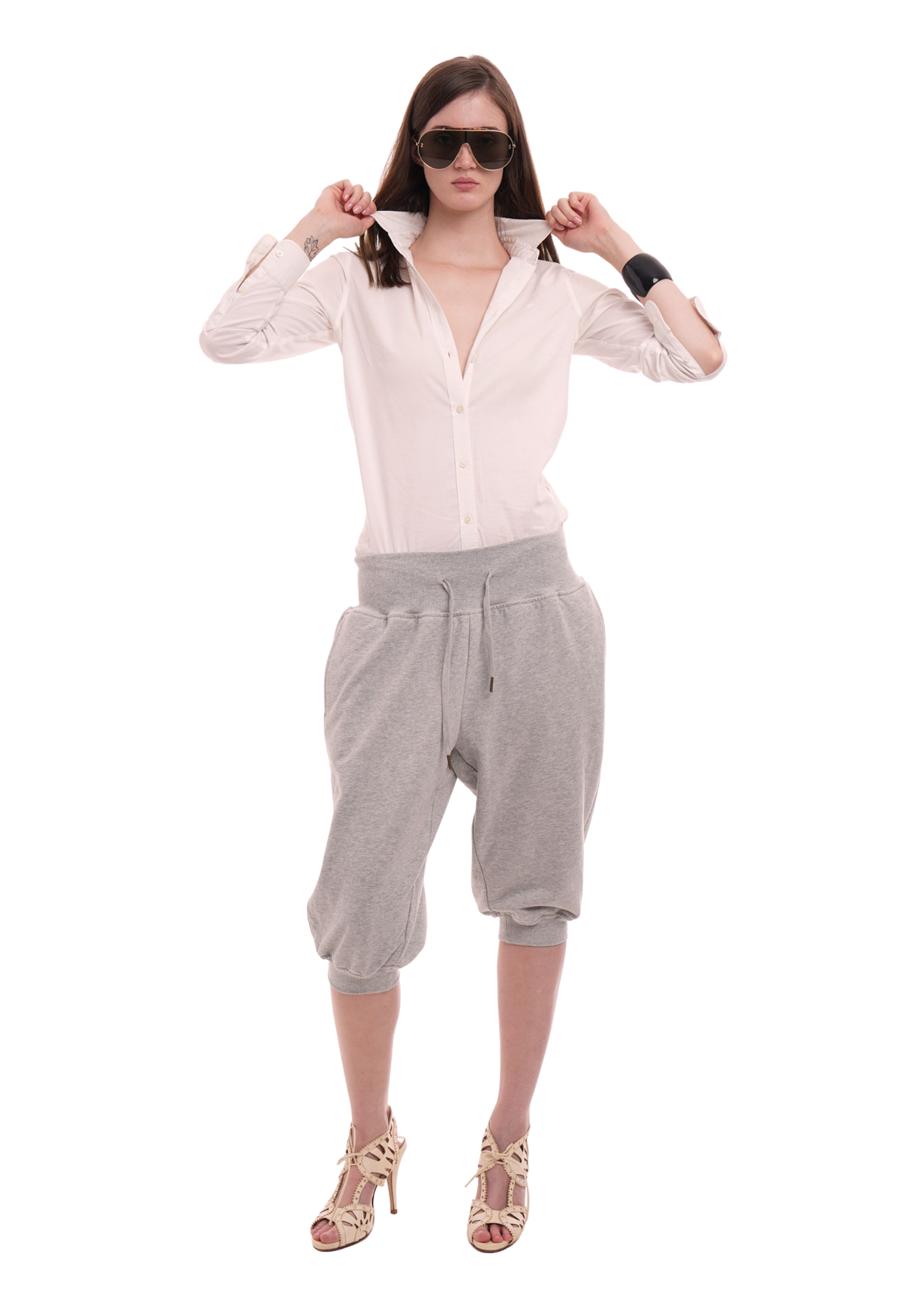 SWEATS SET CAPRIS IN GREY MARL