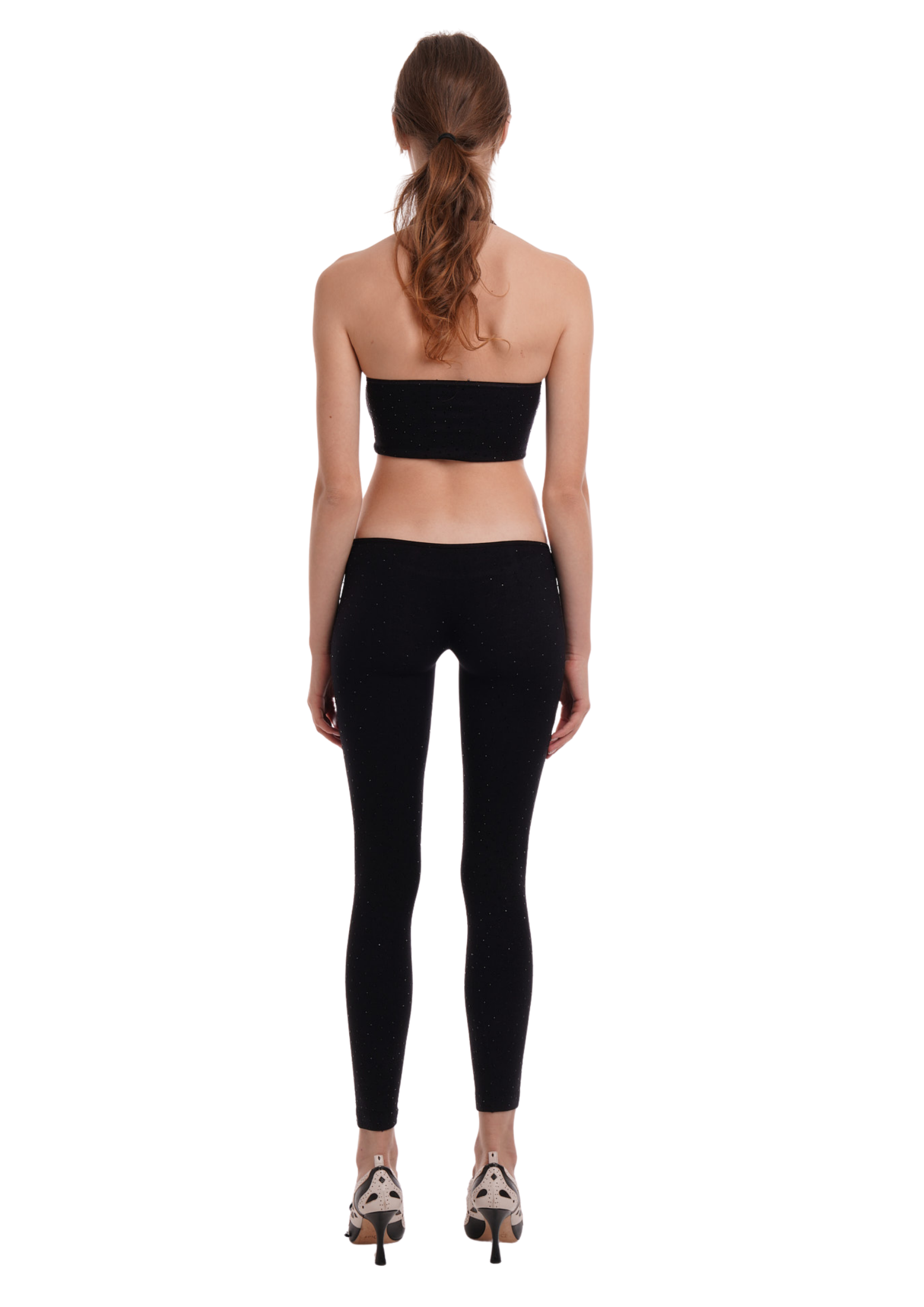 THE CROSS JUMPSUIT IN BLACK WITH RHINESTONES