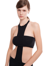 THE CROSS JUMPSUIT IN BLACK WITH RHINESTONES