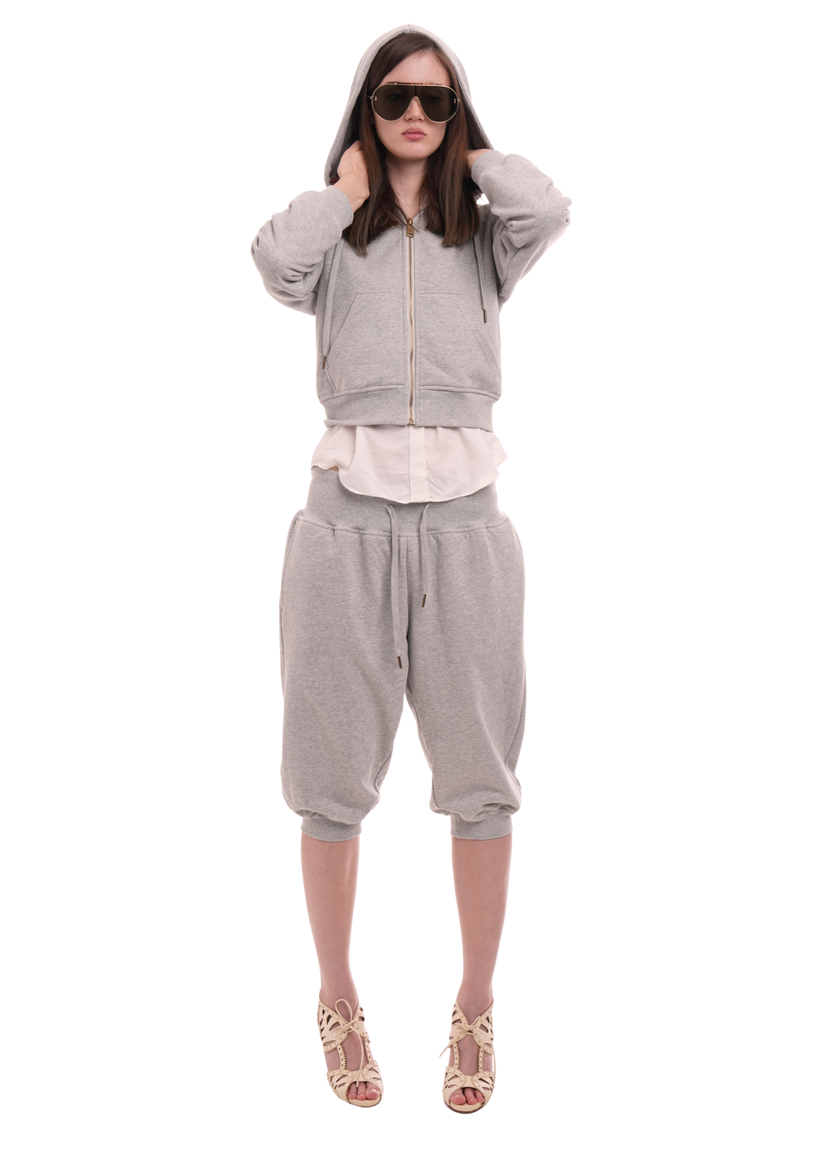 SWEATS SET CAPRIS IN GREY MARL