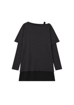 DOUBLE LAYER T-SHIRT DRESS IN BLACK