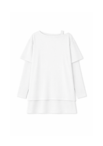 DOUBLE LAYER T-SHIRT DRESS IN WHITE DOUBLE LAYER T-SHIRT DRESS IN WHITE