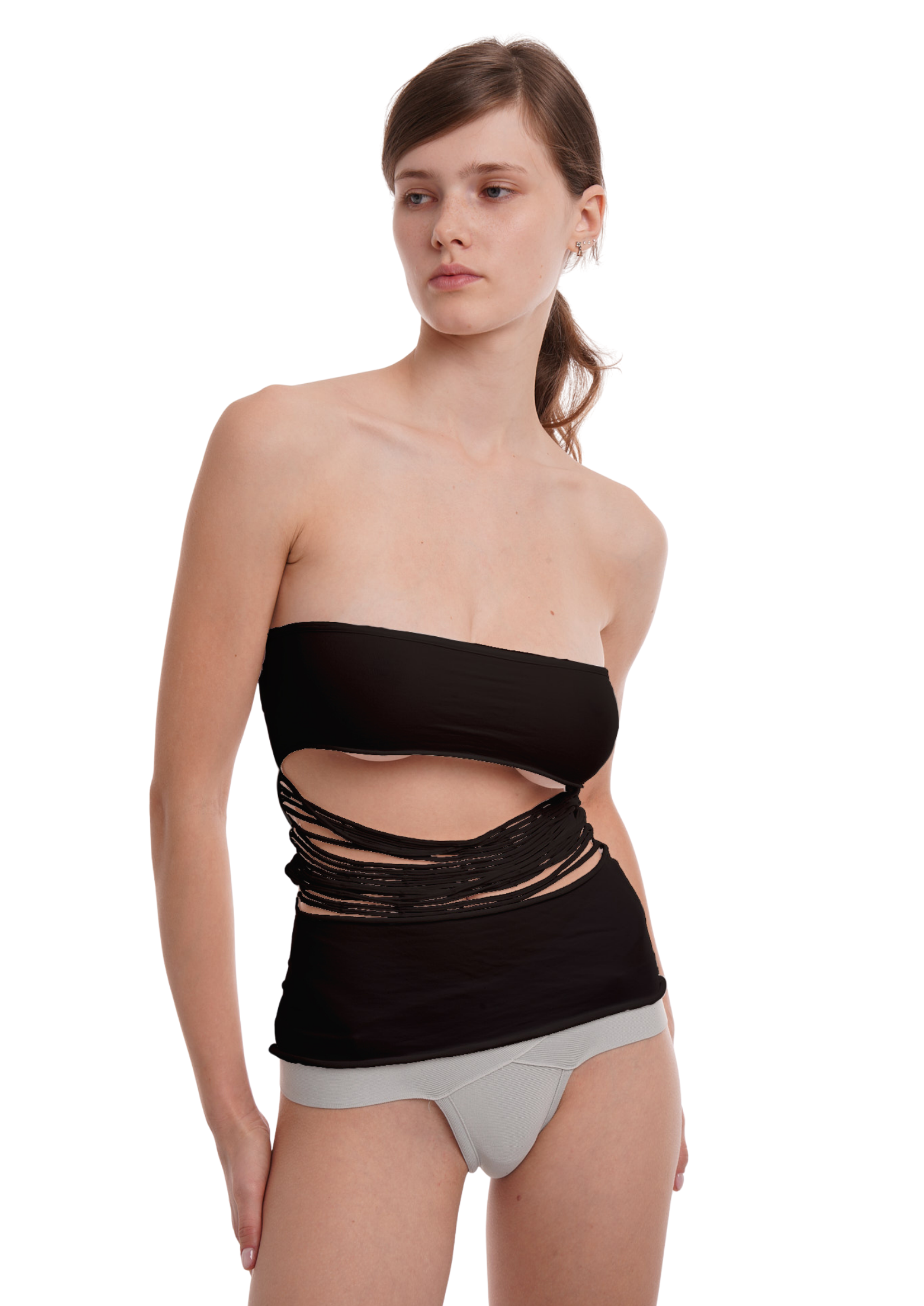 CUT BANDEAU IN BLACK