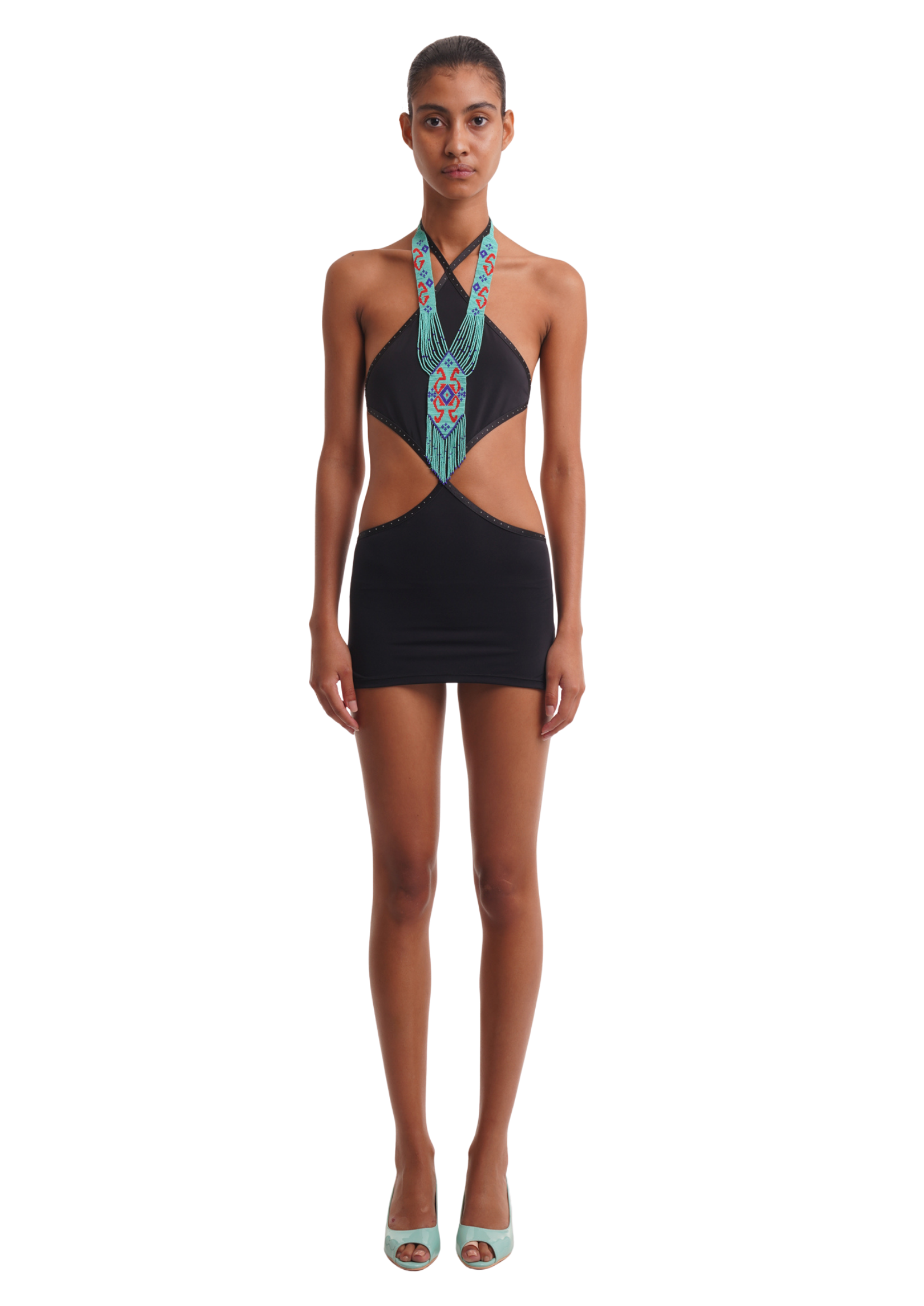 DIAMOND TRIANGLE DRESS IN BLACK