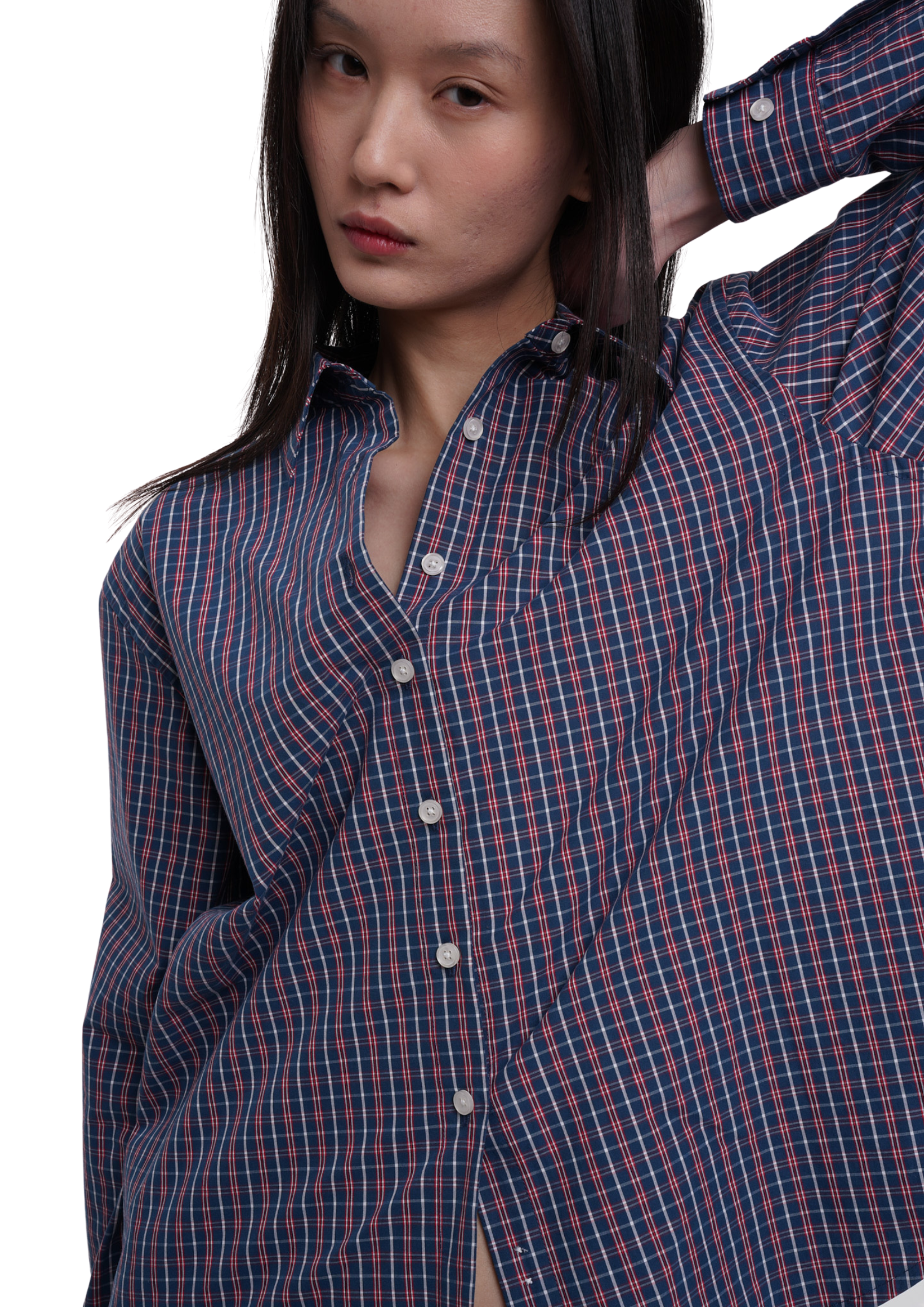 CHECK SHIRT IN DARK BLUE