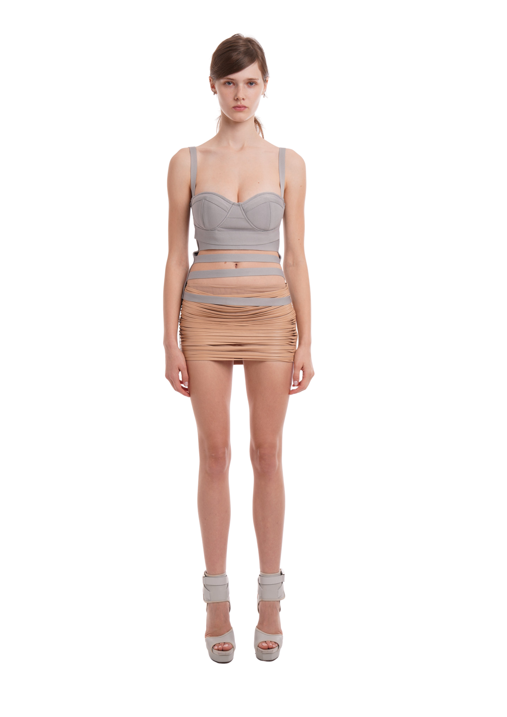 SNEAK BANDAGE TOP IN MID GREY