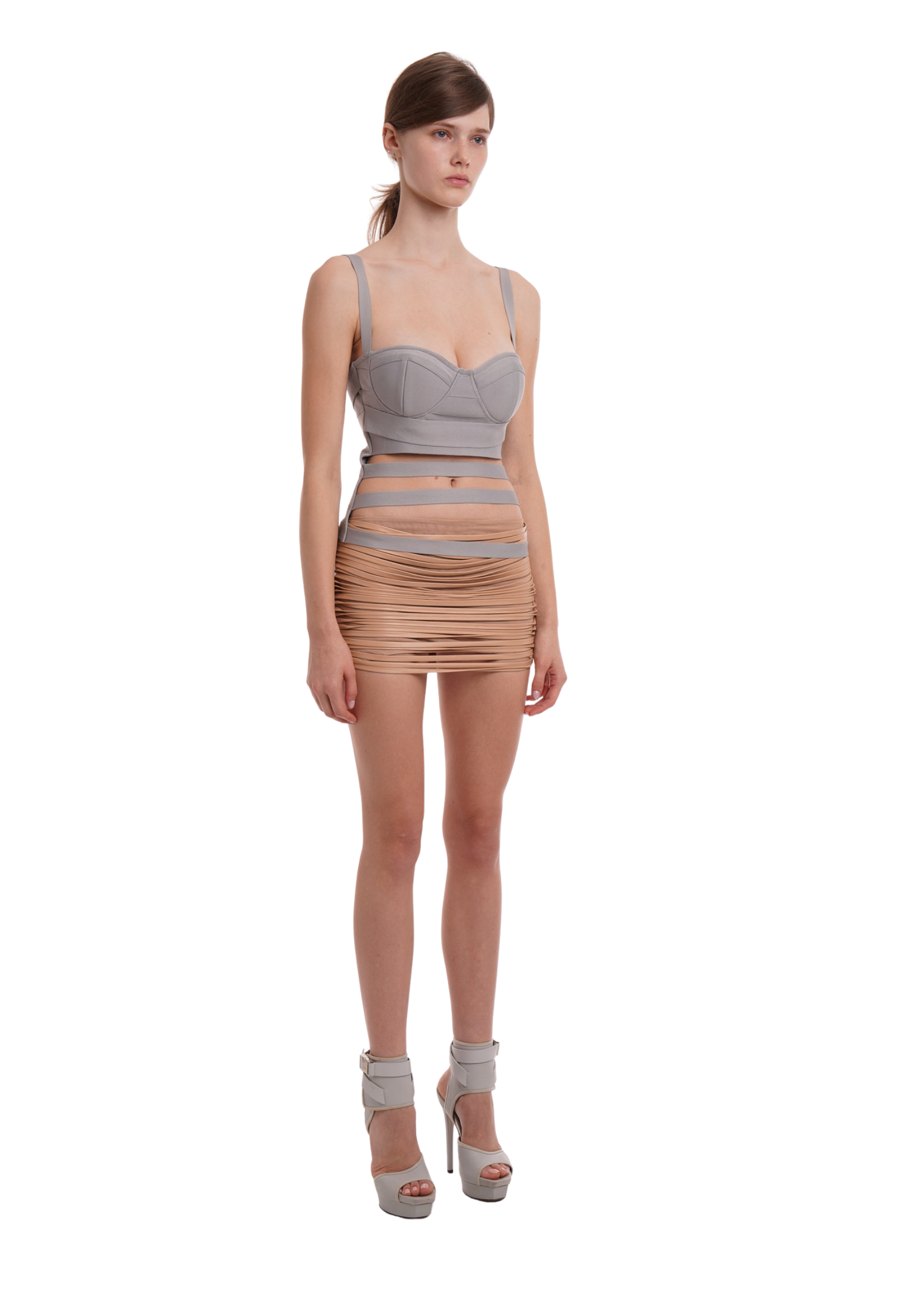 SNEAK BANDAGE TOP IN MID GREY