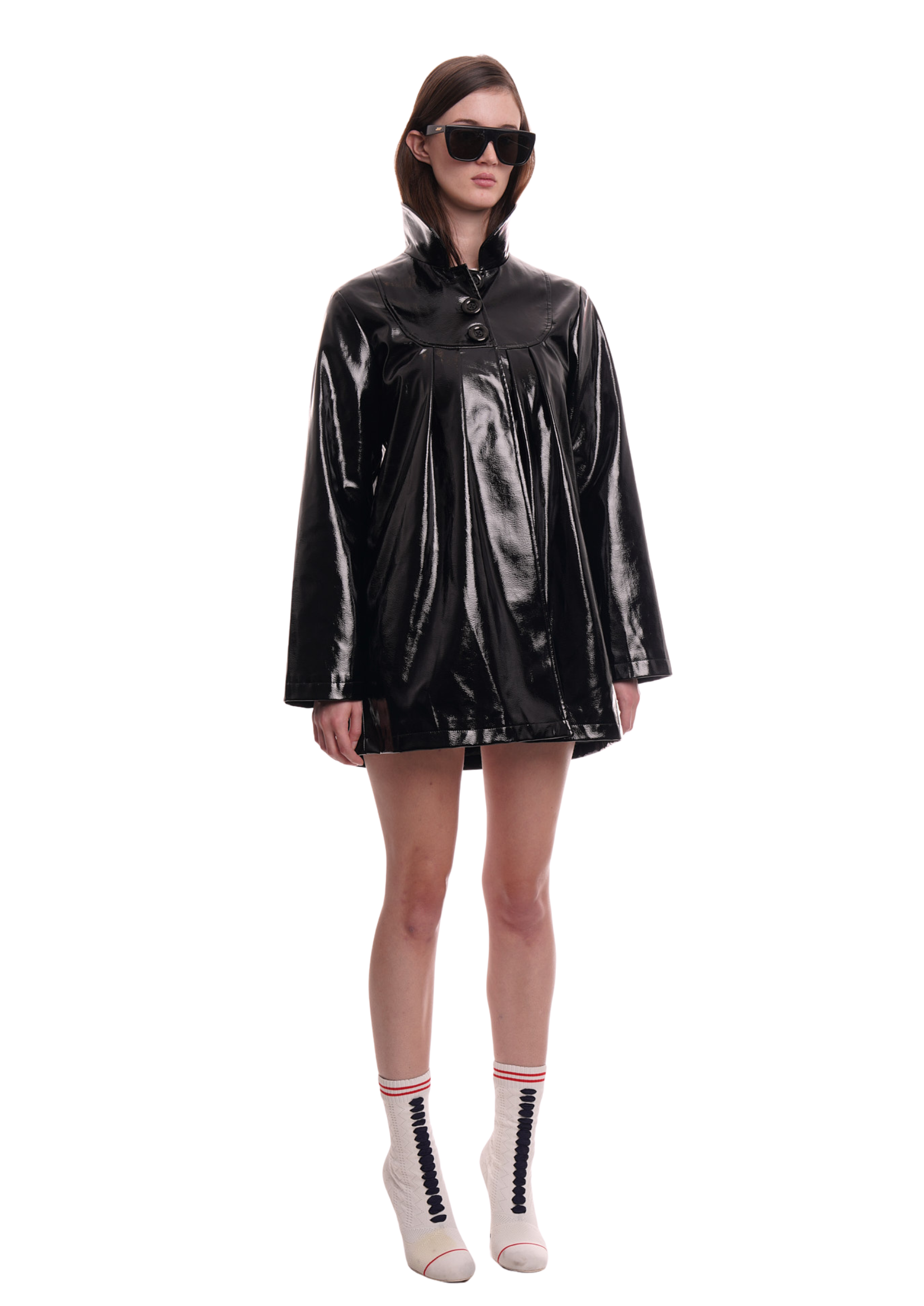 AFTER DARK COAT IN BLACK GLOSS