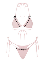 LINGERIE BIKINI IN BABY PINK & BLACK
