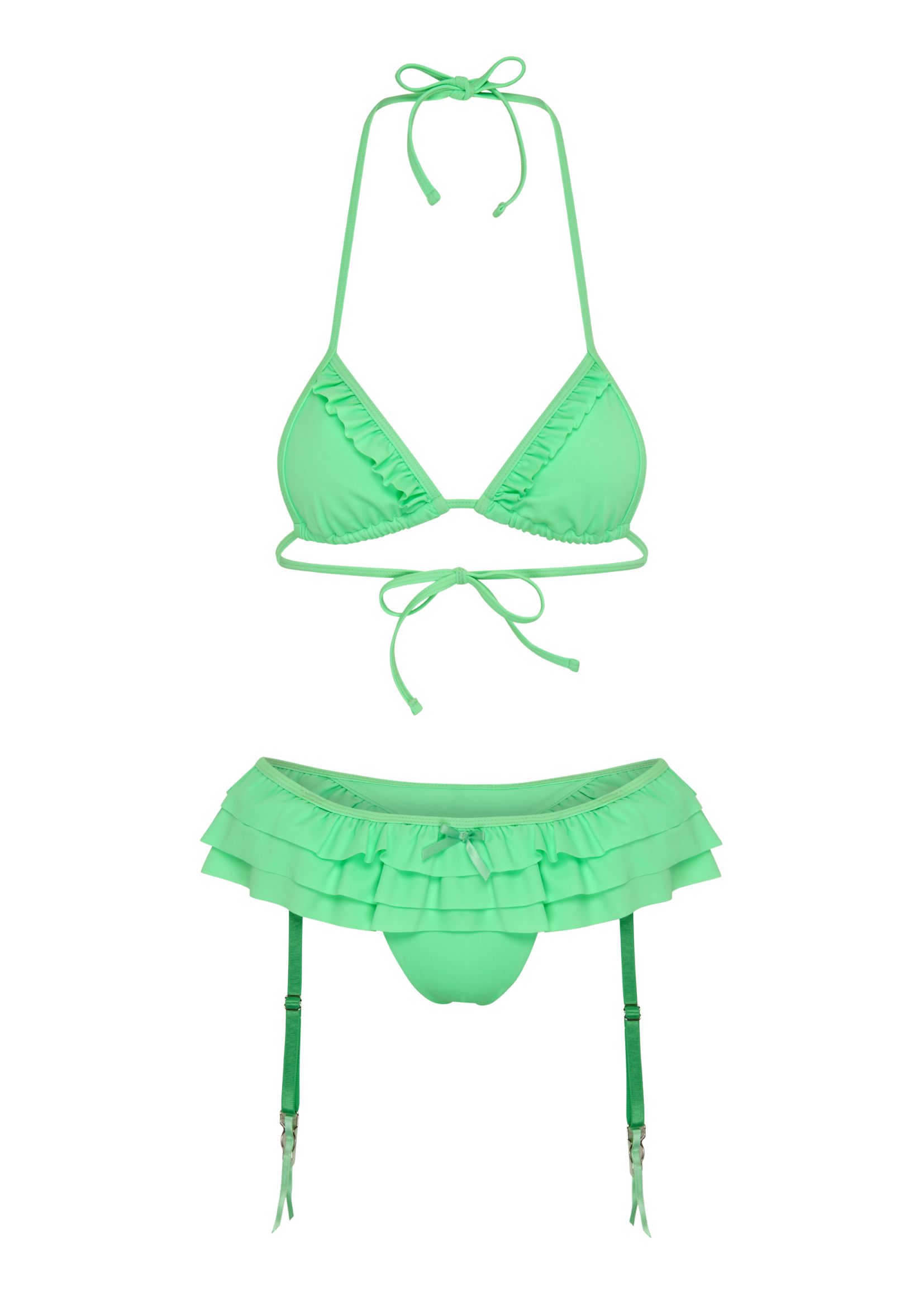 GARTER BIKINI IN AQUAMARINE