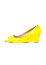 OPEN TOE MULE WEDGE IN YELLOW