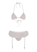 GARTER BIKINI IN RED POLKA