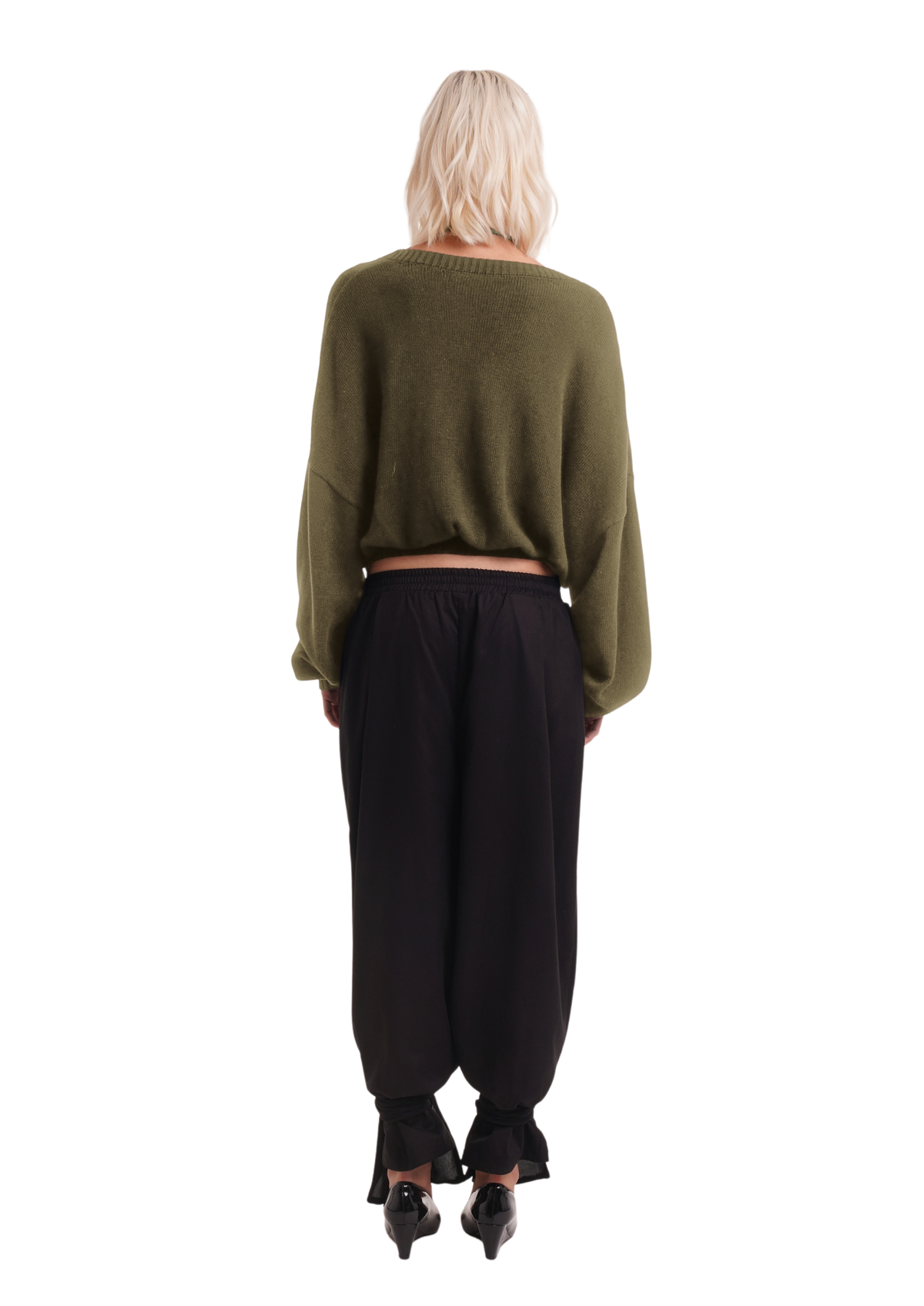 THE BUCKLE CARDIGAN IN KHAKI