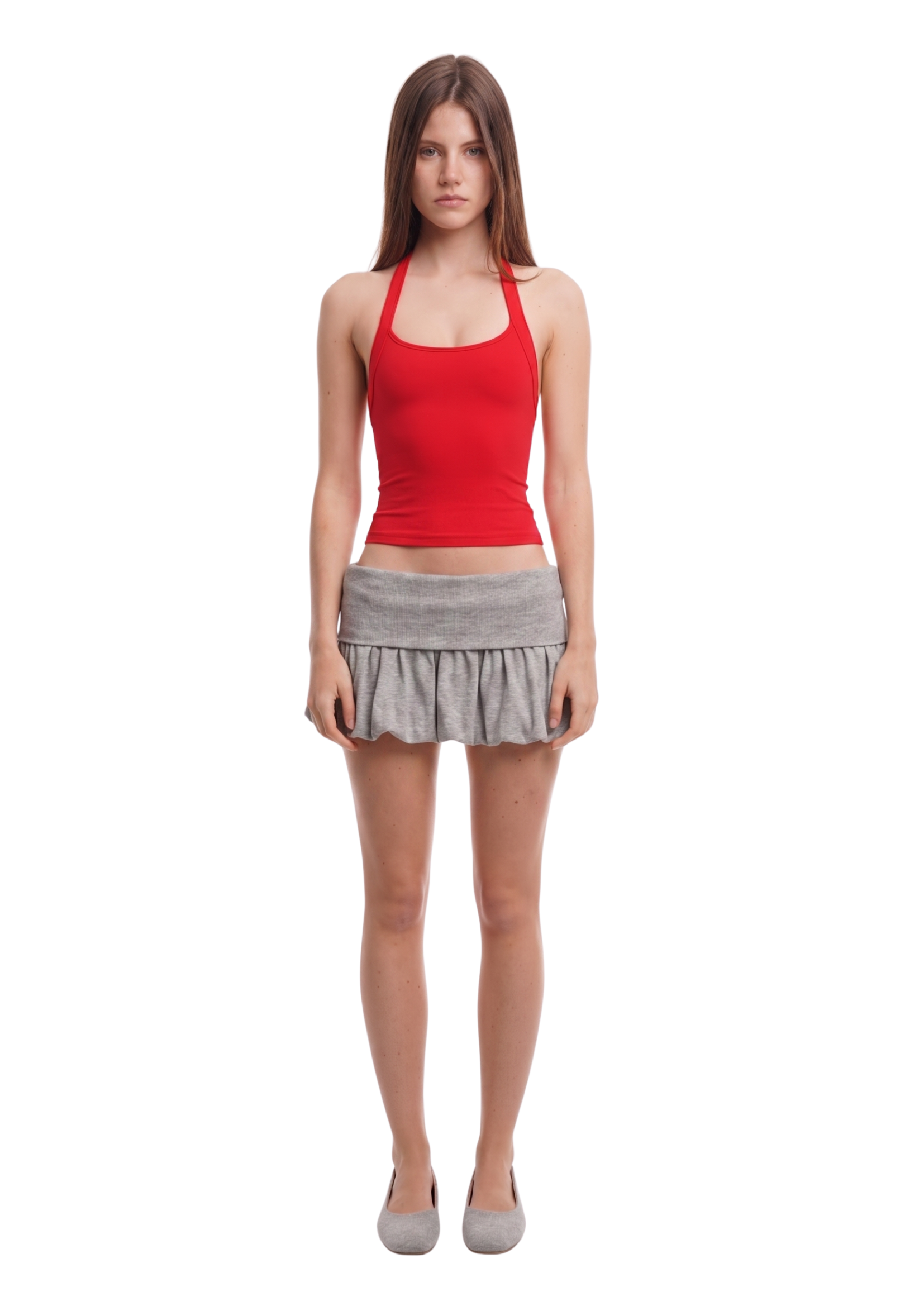 PUFF SKIRT IN GREY MARL