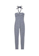 THE INFLUENCE JUMPSUIT IN BLUE & WHITE STRIPES