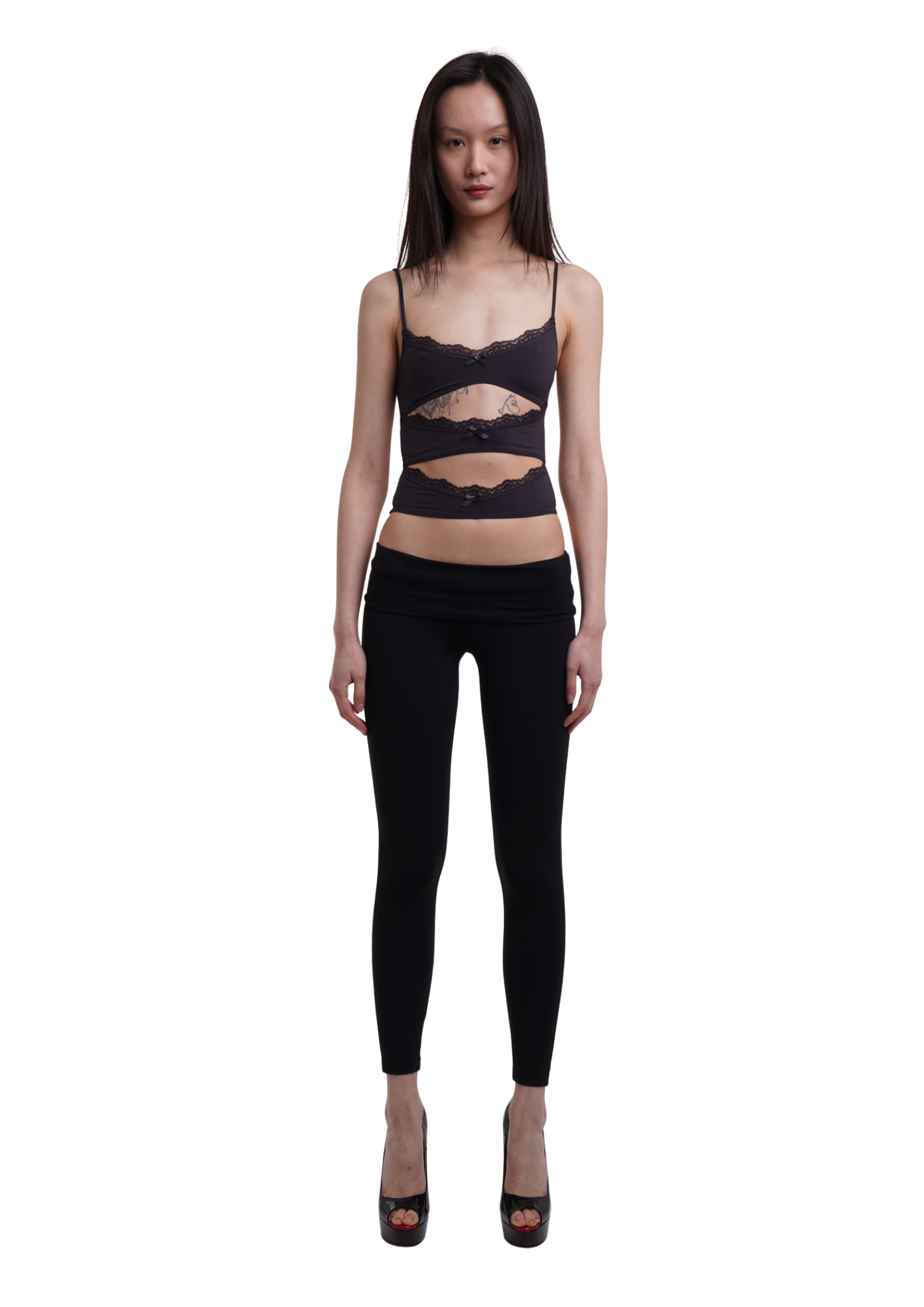 FOLD OVER LEGGINGS IN BLACK