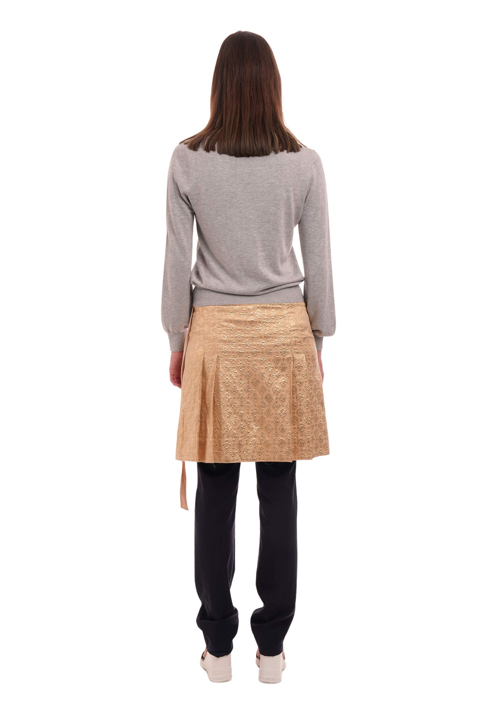 PULL OVER CROP IN GREY MARL