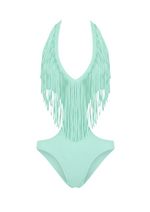 FRINGE BODYSUIT IN ICE