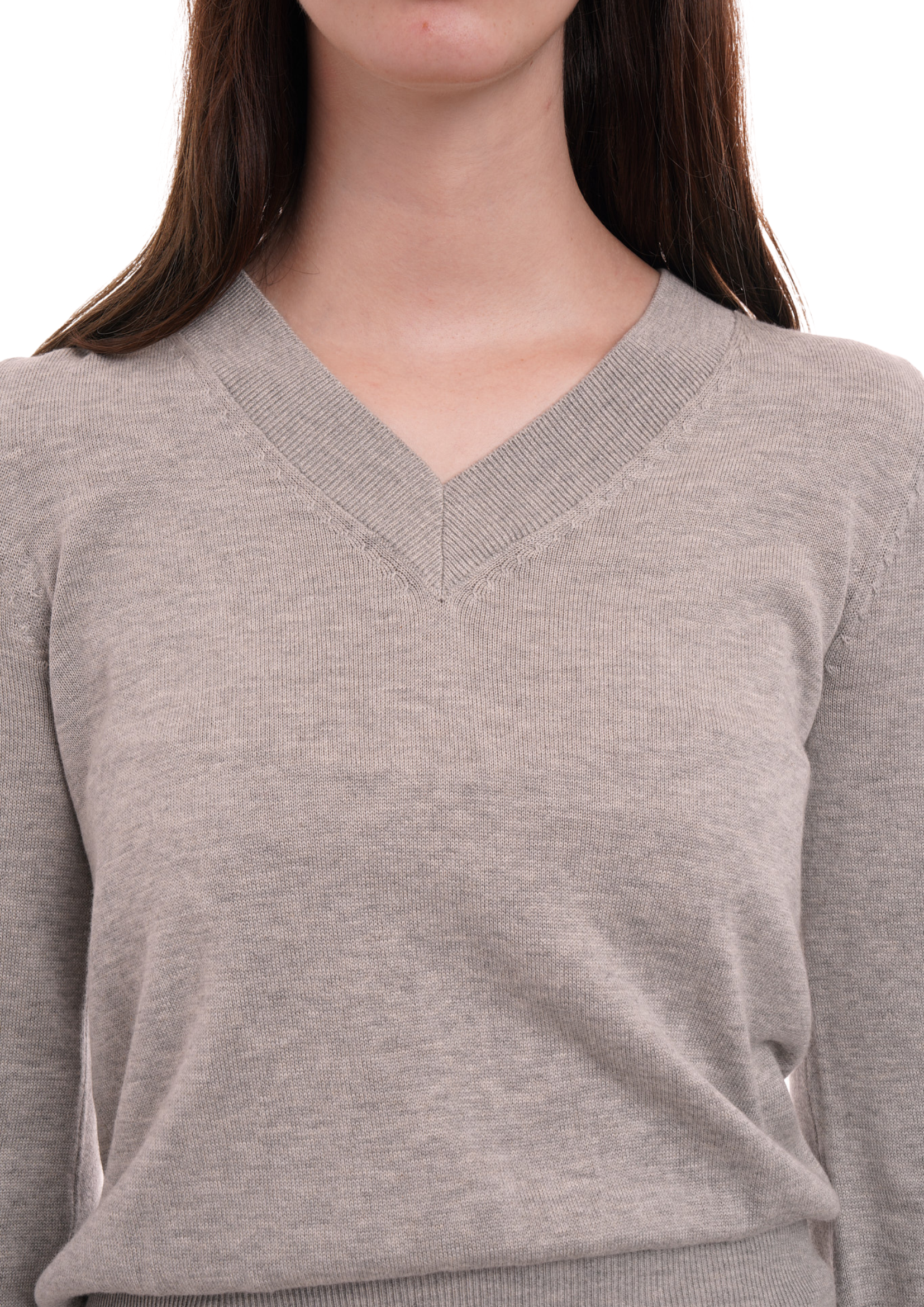 PULL OVER CROP IN GREY MARL