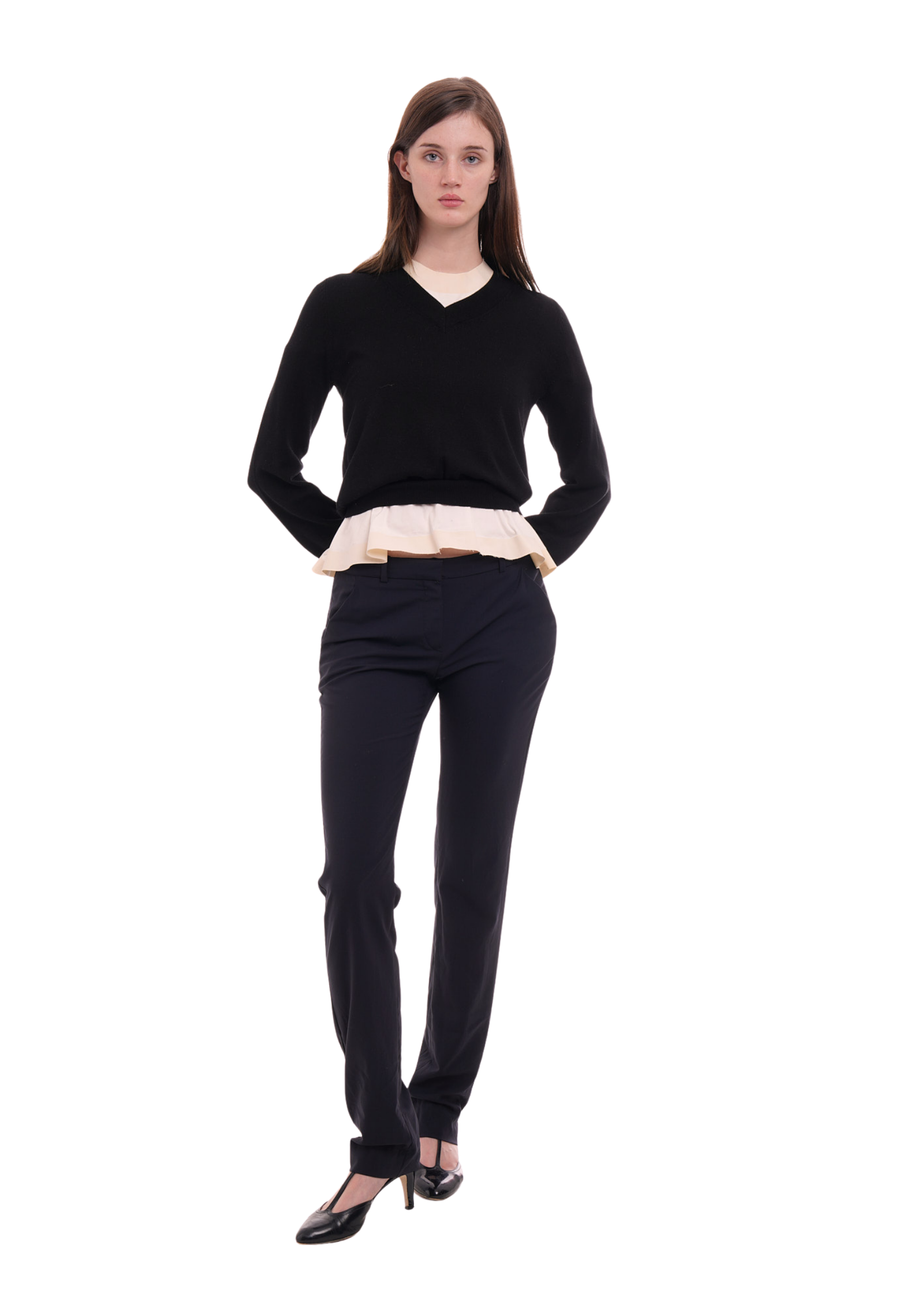 PULL OVER CROP IN BLACK