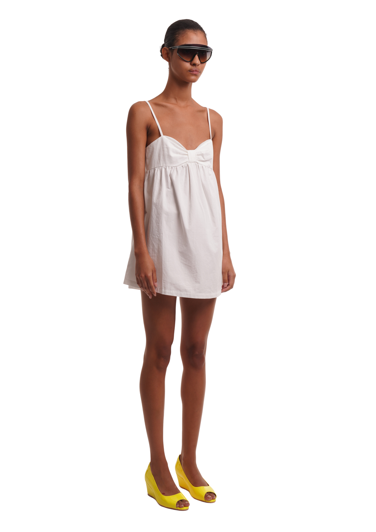 SOFT BOW DRESS IN WHITE