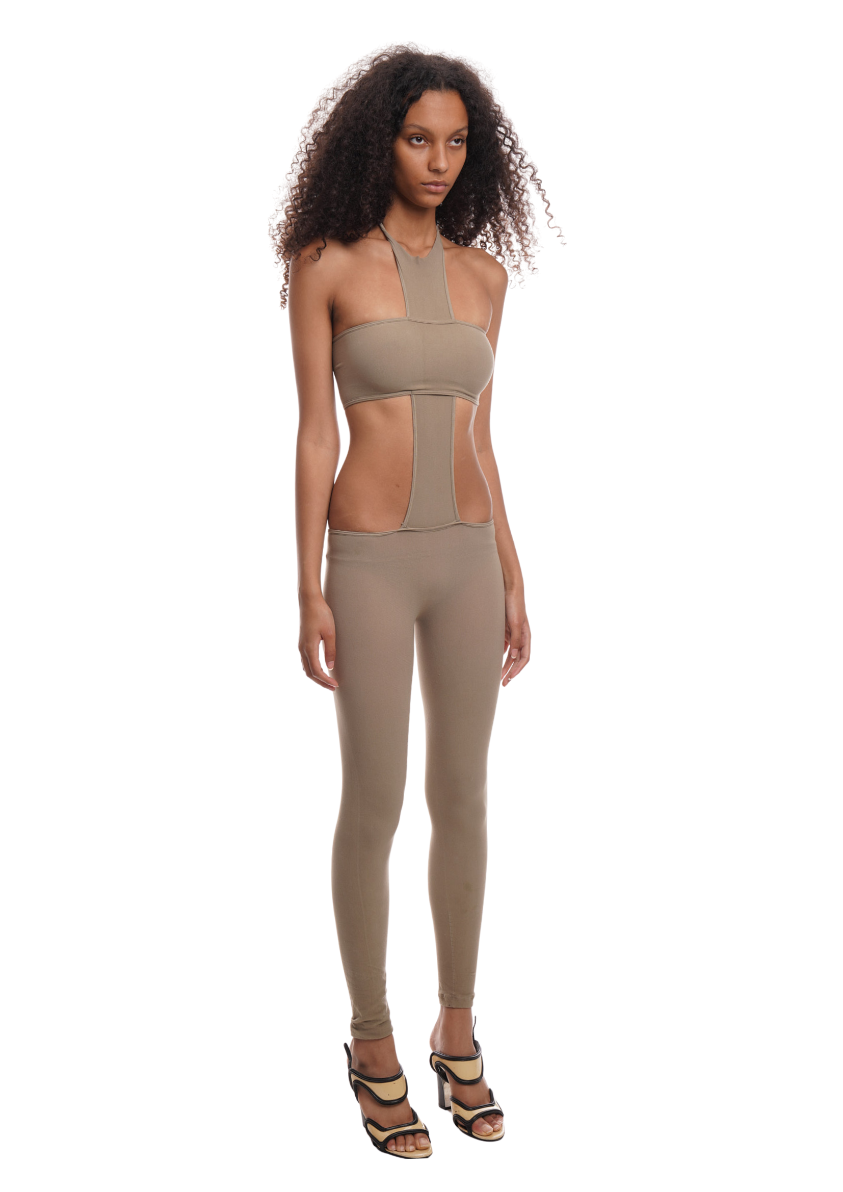 THE CROSS JUMPSUIT IN LIGHT KHAKI