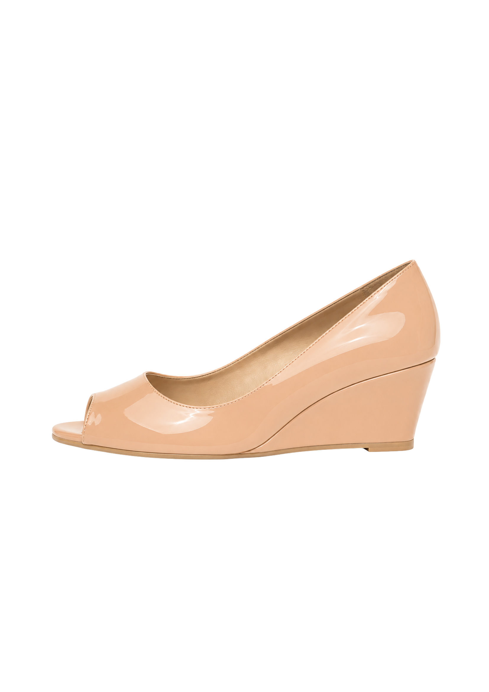 OPEN TOE MULE WEDGE IN BARE