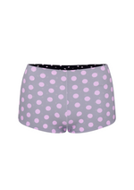 POLKA BOOTY SHORTS IN REVERSE GREY, BLACK & PINK