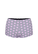 POLKA BOOTY SHORTS IN REVERSE GREY, BLACK & PINK