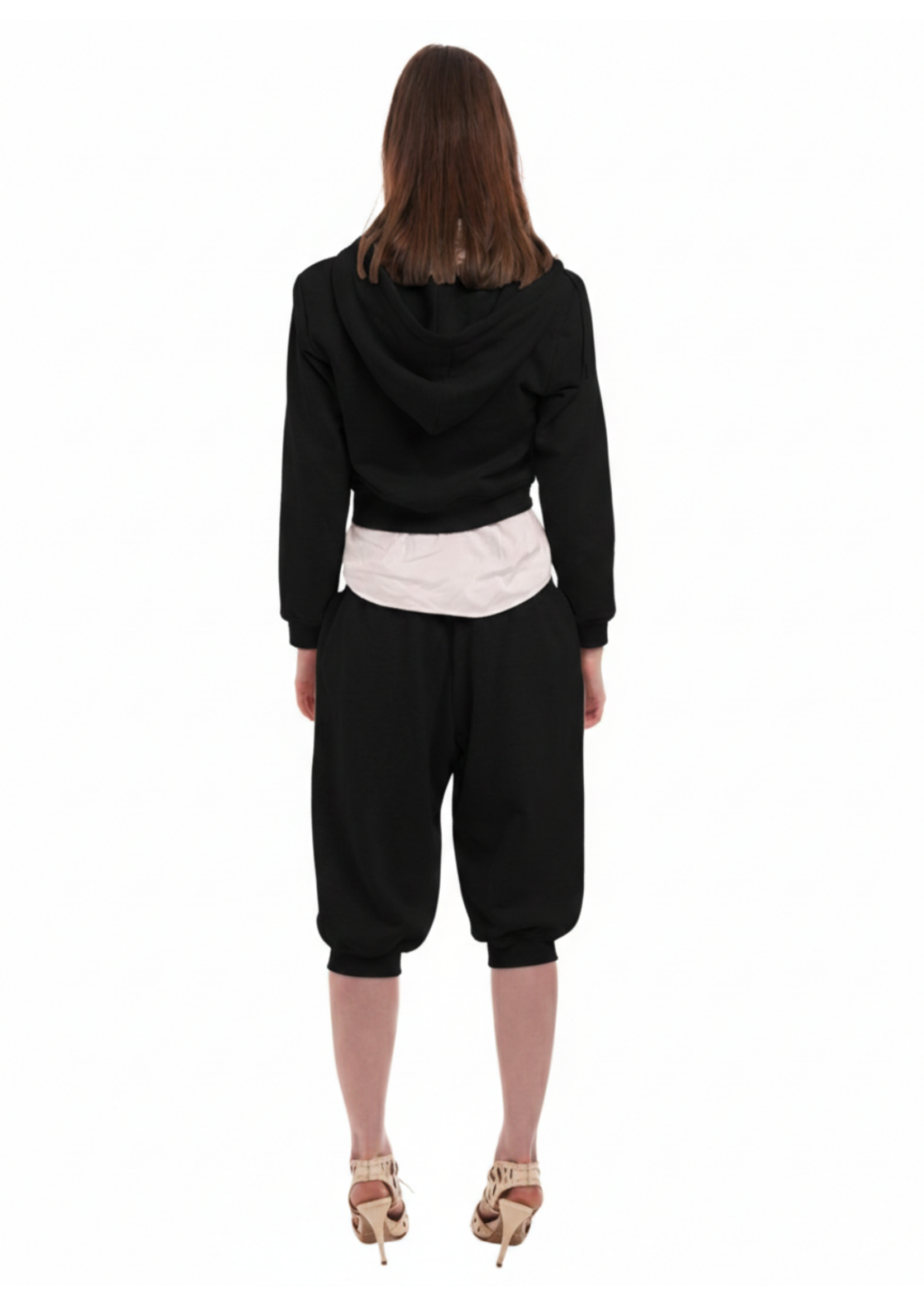 SWEATS SET CAPRIS IN WORN BLACK