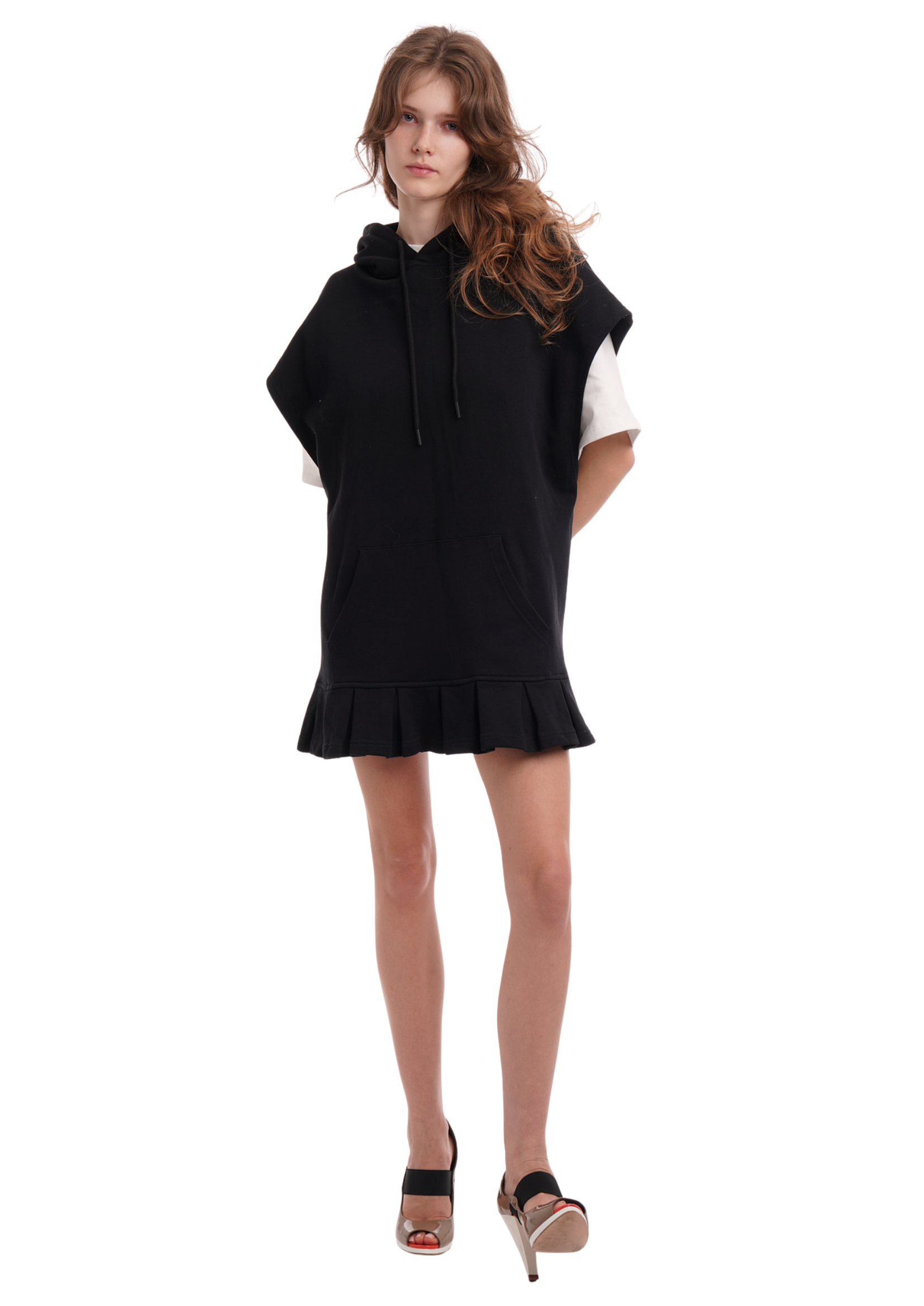 SLEEVELESS HOODIE DRESS