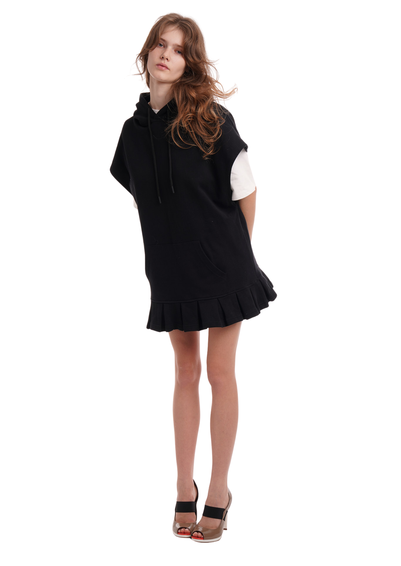 SLEEVELESS HOODIE DRESS