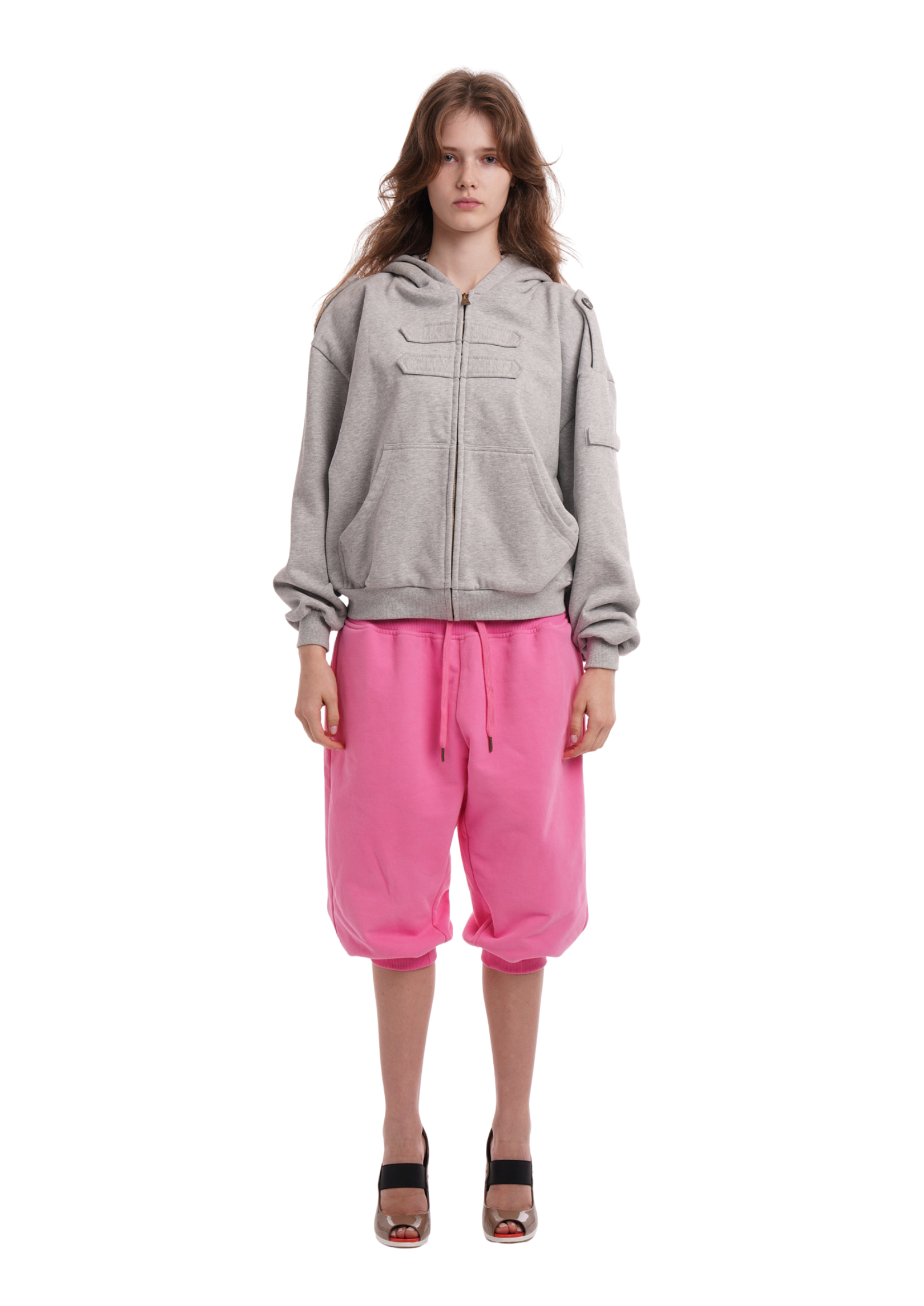SWEATS SET CAPRIS IN WORN ROSIE PINK