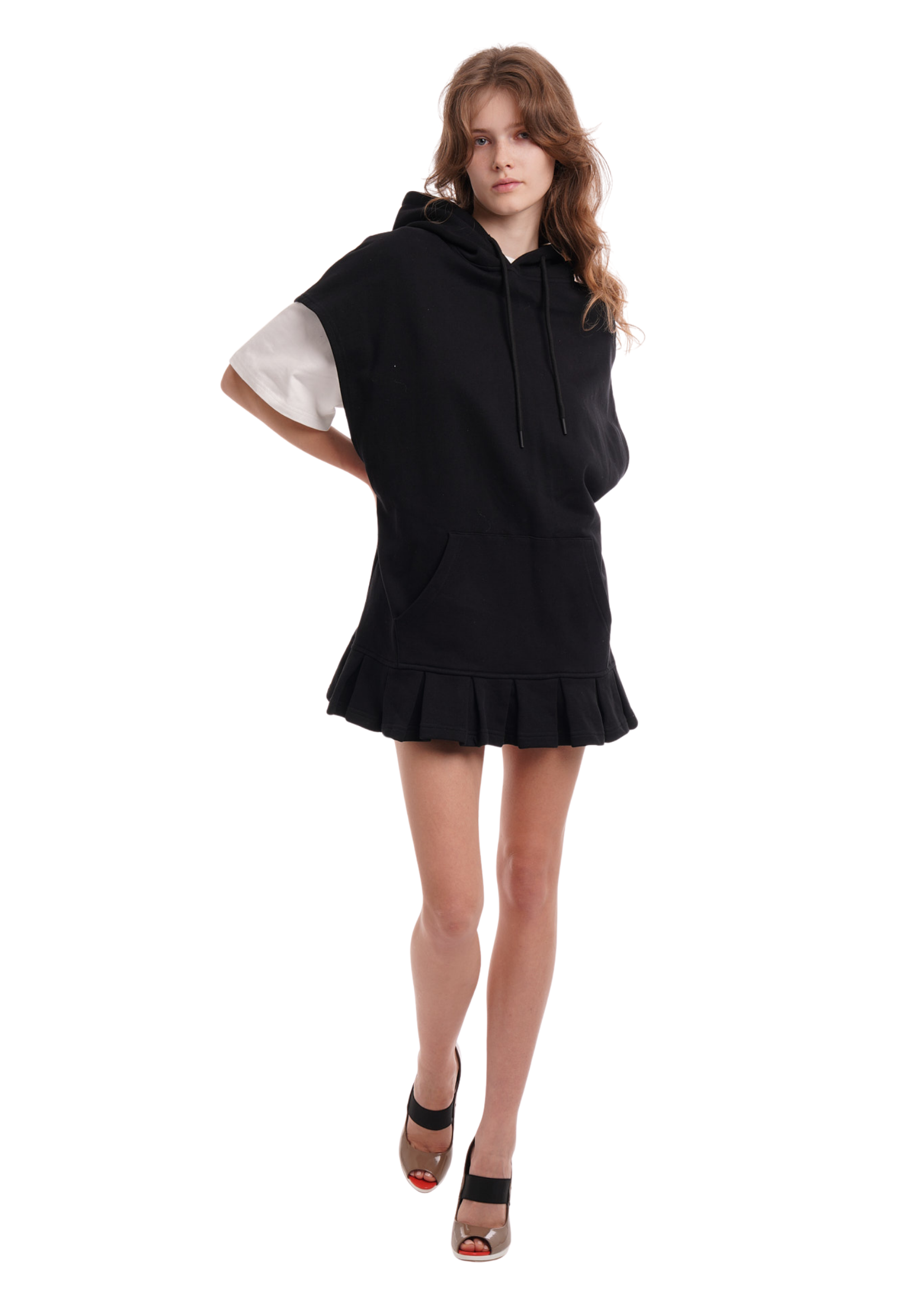 SLEEVELESS HOODIE DRESS