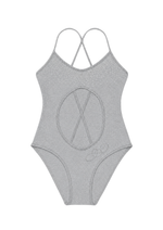 CROSSBACK SWIMSUIT IN GREY MARL