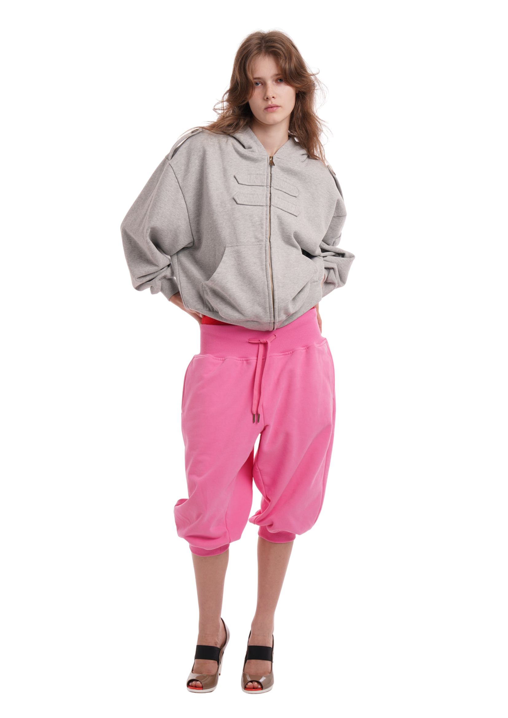 SWEATS SET CAPRIS IN WORN ROSIE PINK