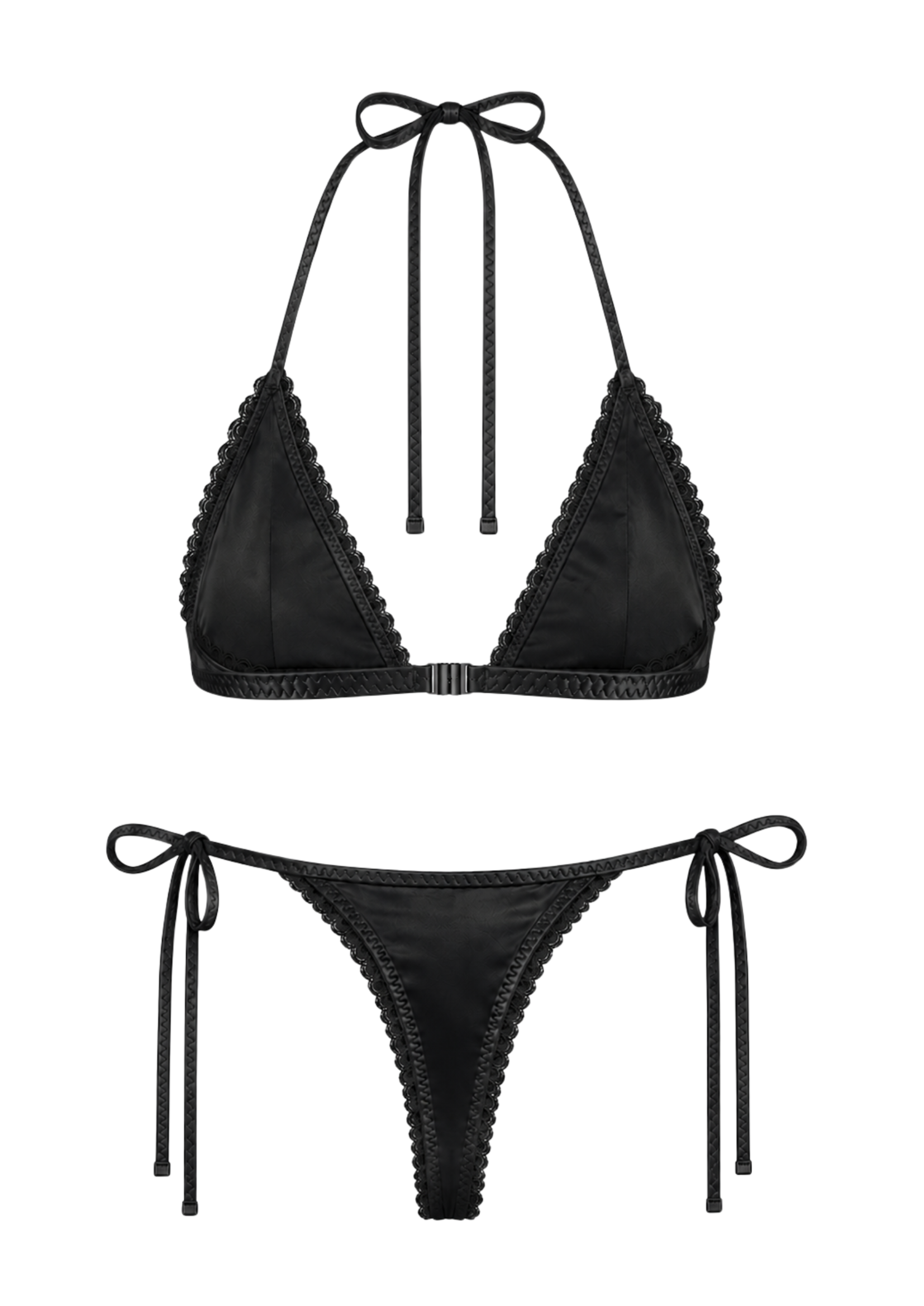 THE SATIN BOW BIKINI IN BLACK