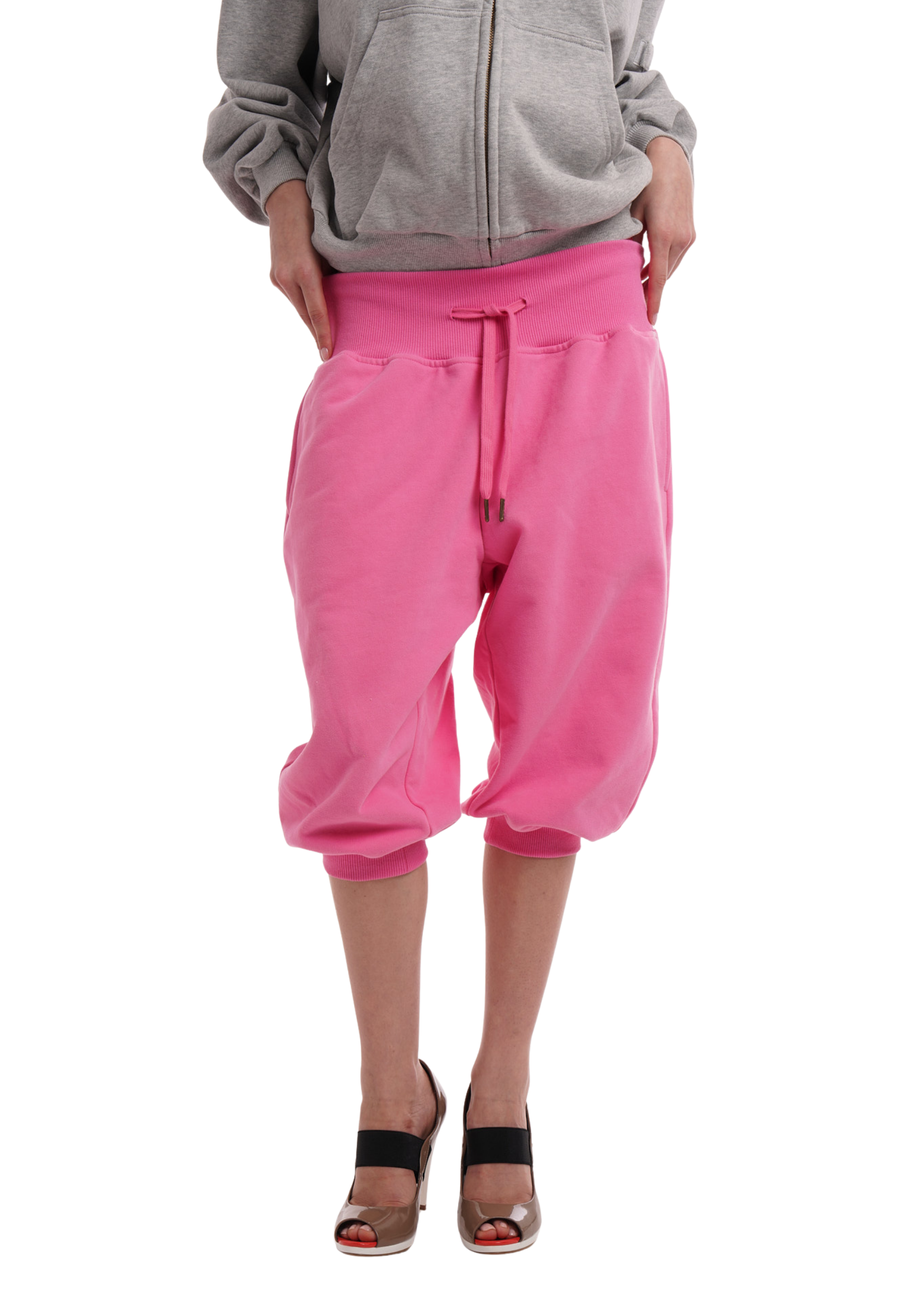 SWEATS SET CAPRIS IN WORN ROSIE PINK