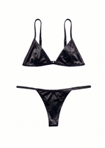 THE DEL SATIN BIKINI IN BLACK