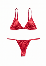 THE DEL SATIN BIKINI IN SEXY RED