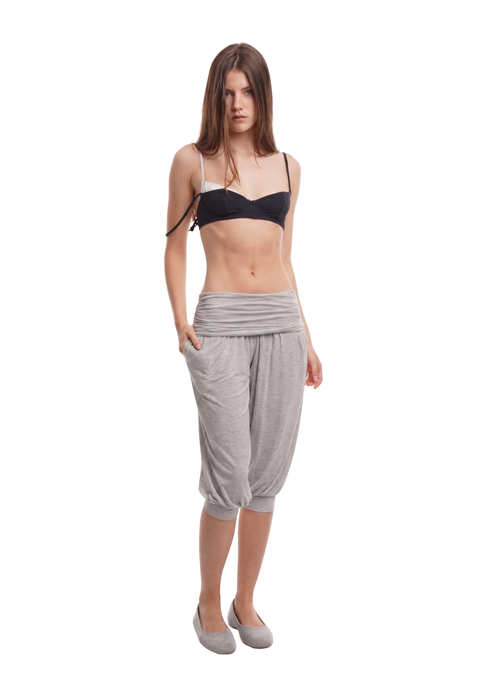 CHARLI CAPRIS IN GREY MARL
